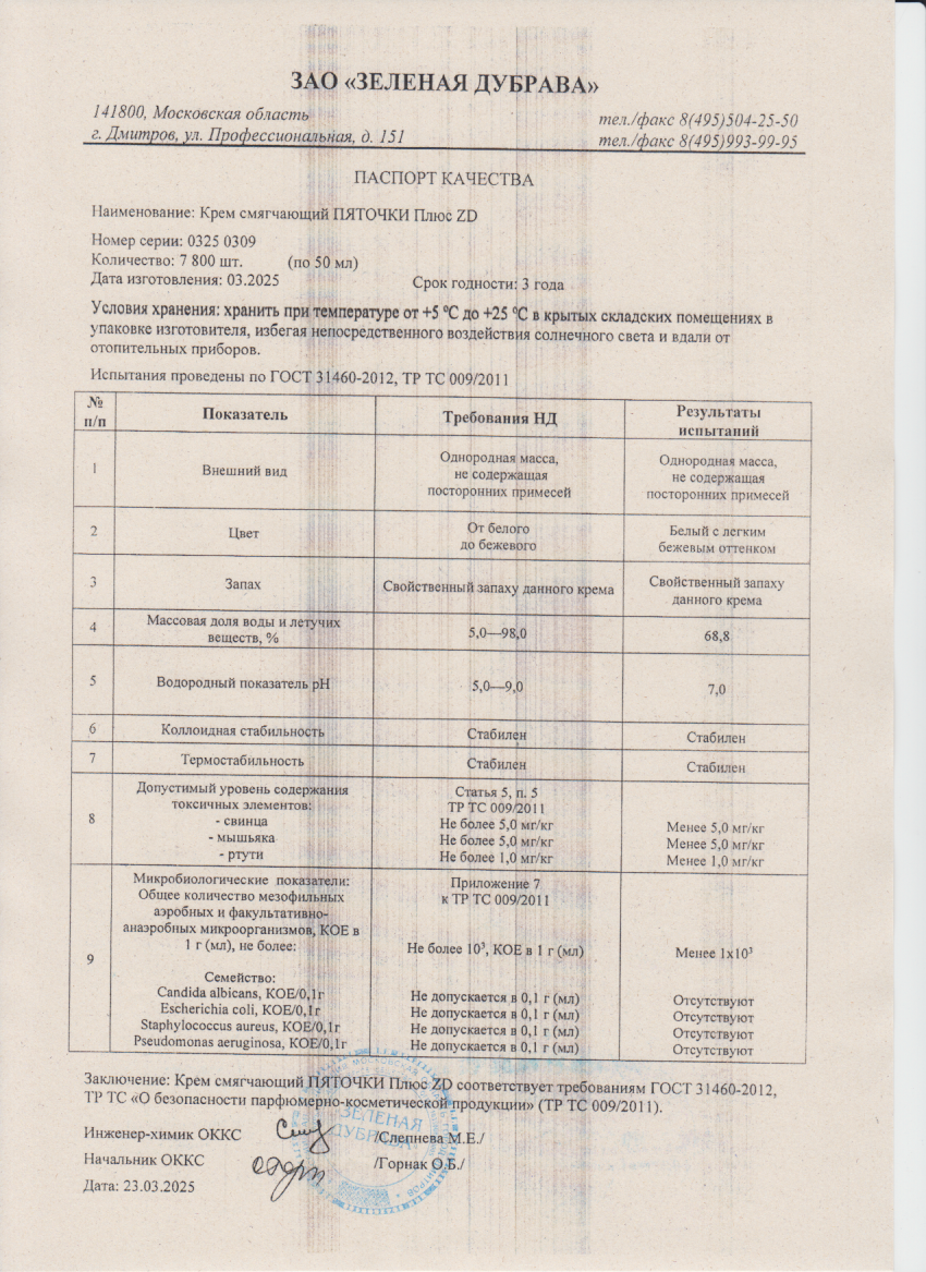 Паспорт №032025
